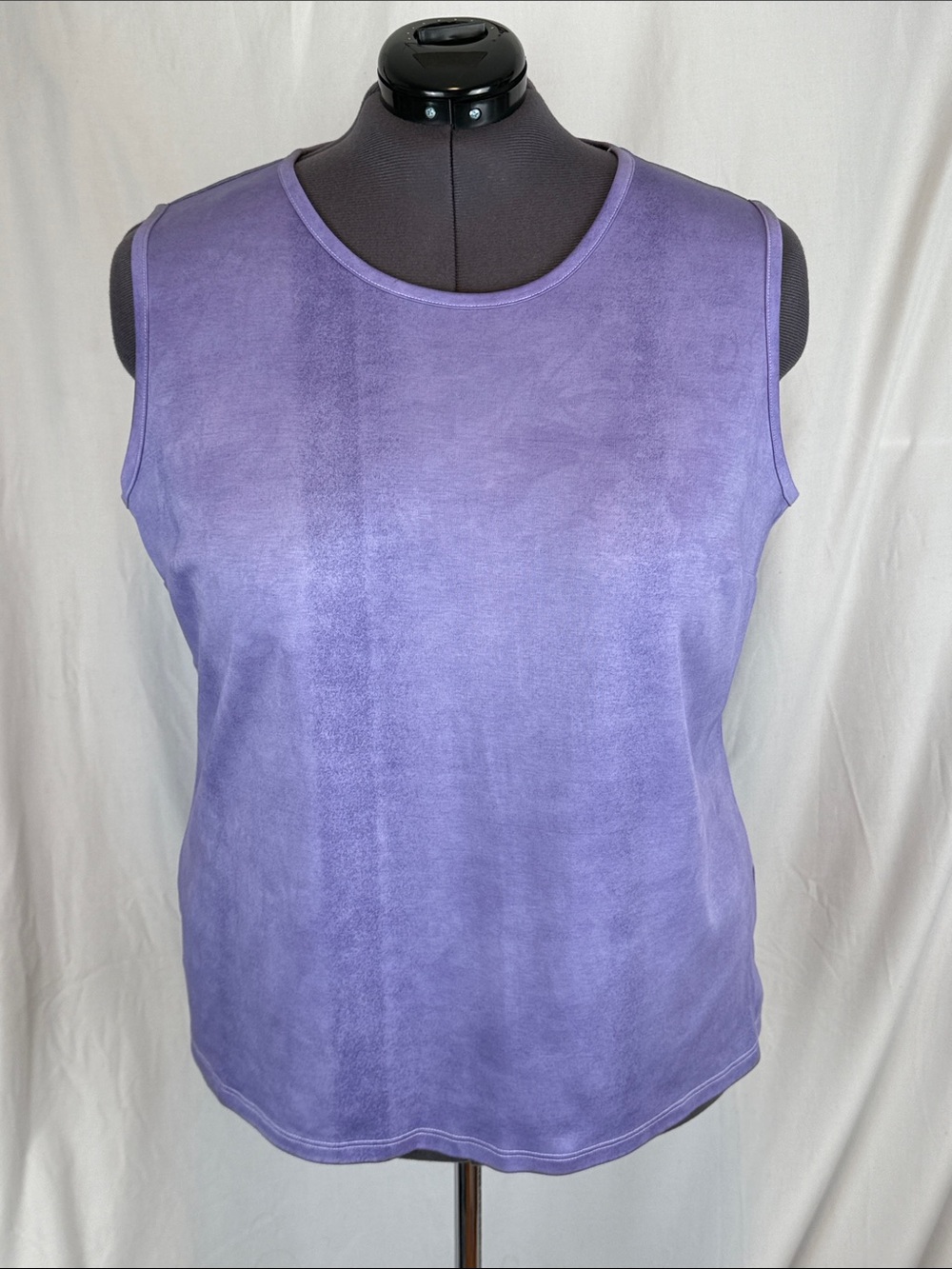 Women's L.L. Bean Mottled Purple Crewneck Tank Plus SIze 3X Supima Cotton